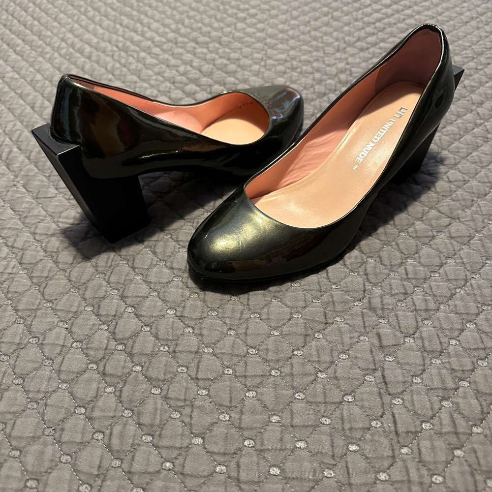 United Nude Glossy Chameleon Green Heels Size 38